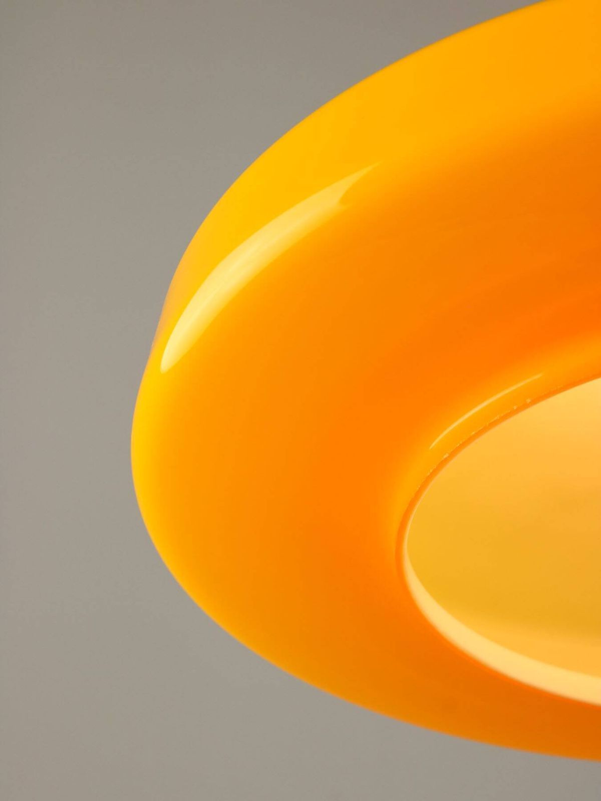 Mid Century Italian Yellow Glass And Brass Pendant Lamp photo Lighting