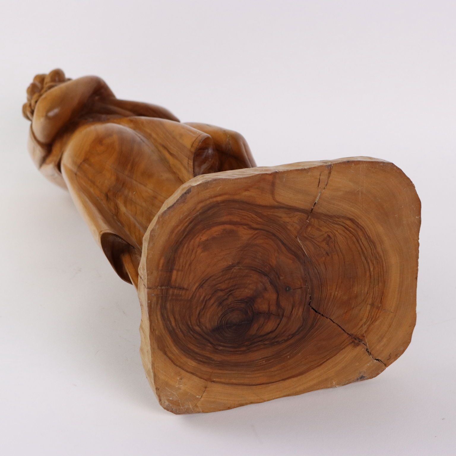 Art Antique Sculpture Olive Wood Italy XX Century photo