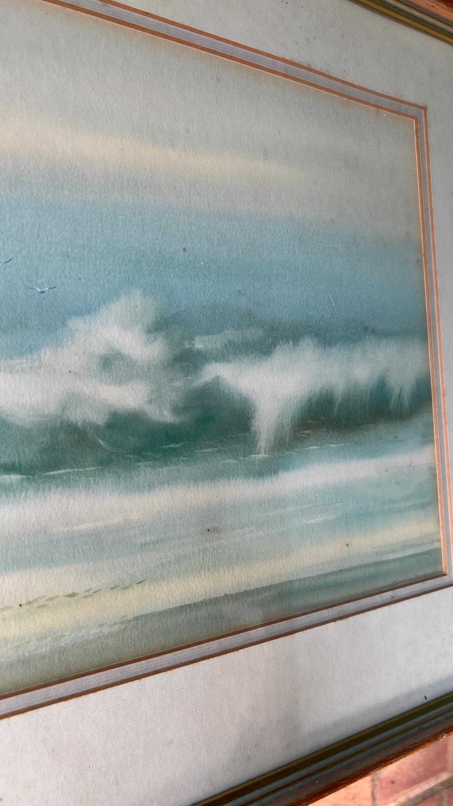 Signed Mid Century Watercolour Seascape Painting – Framed & Glazed photo 169.0