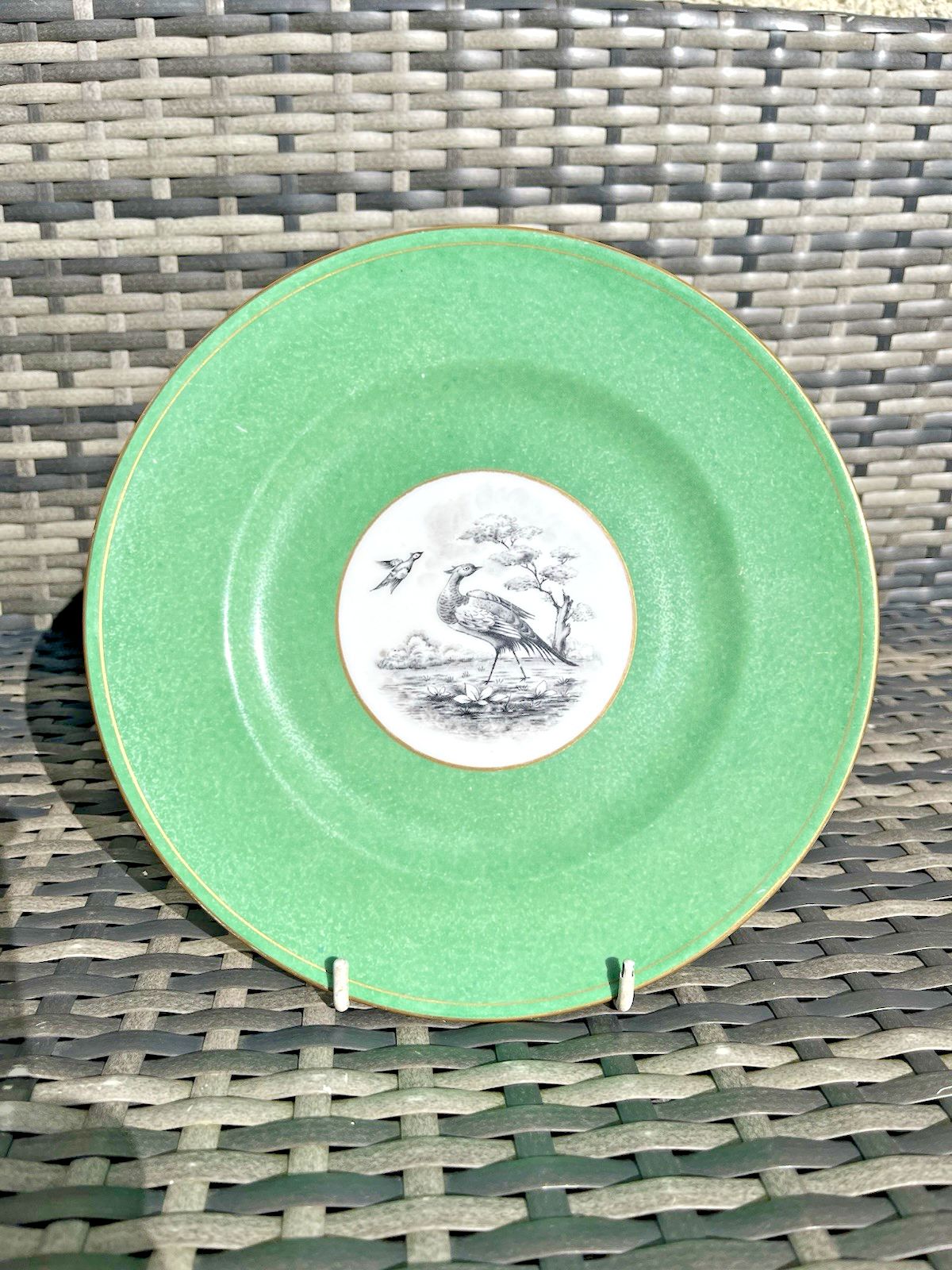 1 Antique Crown Staffordshire Pheasant Cabinet Plate For Tiffany & Co New York photo Home Decor