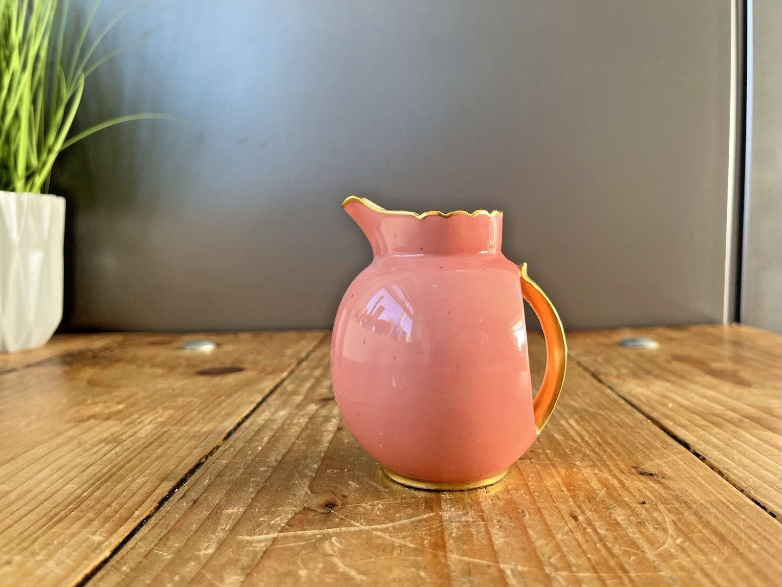 Antique C1890 Royal Crown Derby Porcelain Pink Gilded Bachelors Milk Cream Jug photo buy