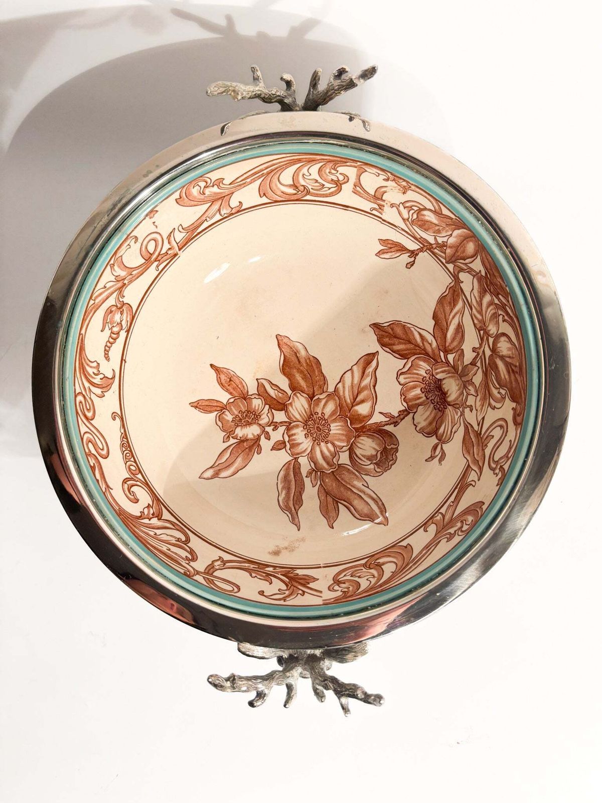 English Spumantiera In Wood Ceramic And Metal With Deer 1930s photo vinterior