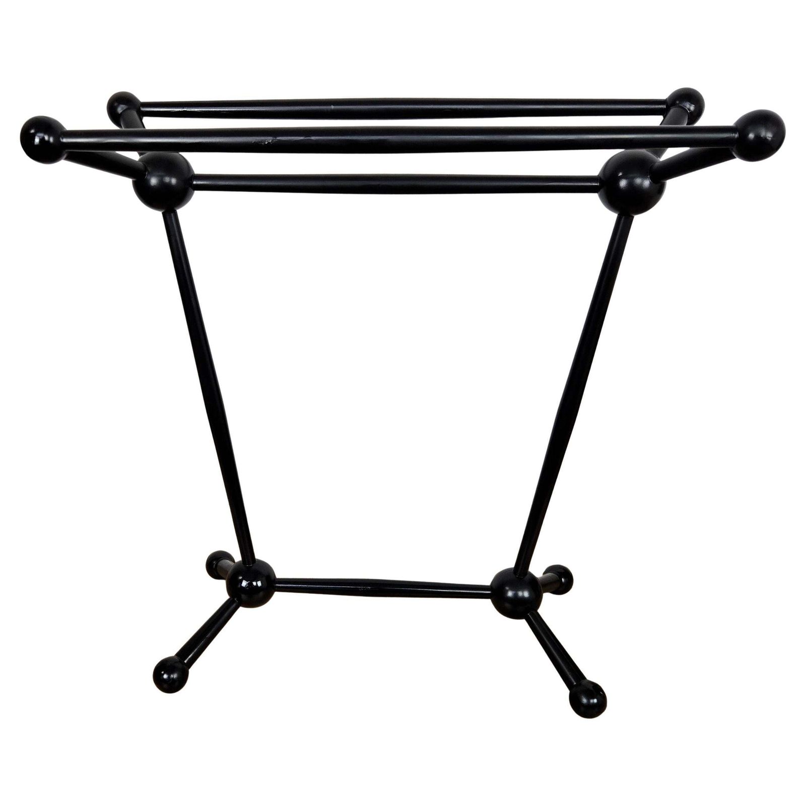 Italian Black Walnut Space Towel Rack Rail With Carved Legs