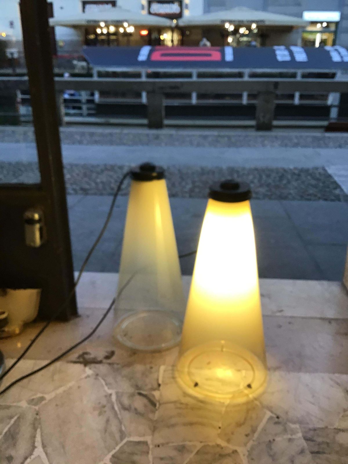 photo vinterior Arteluce Couple Table Lamp Glass Metal 1975 Italy