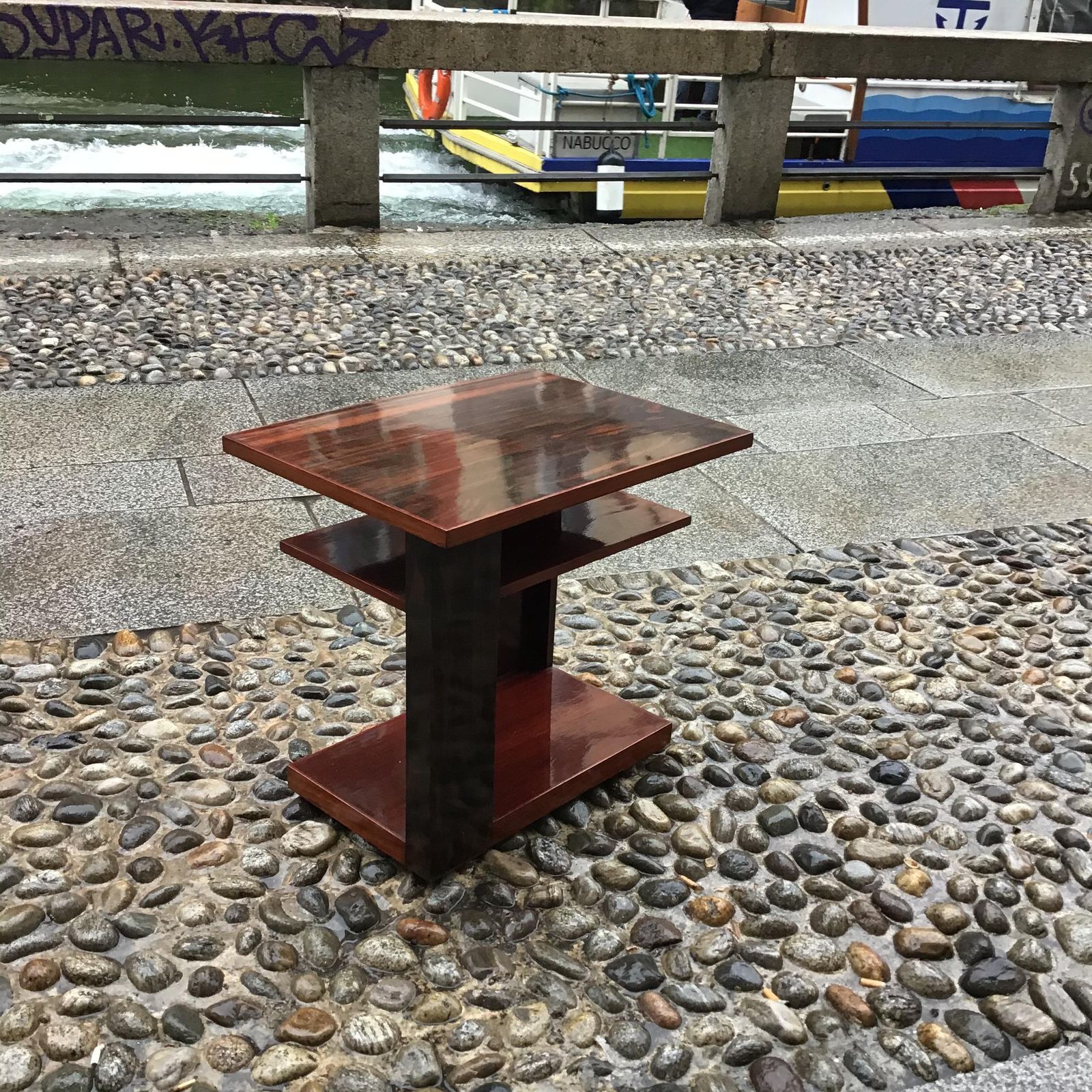 photo vintage Pierre Chareau   Etagere/Coffee Table Style  Wood Rosewood 1950 France