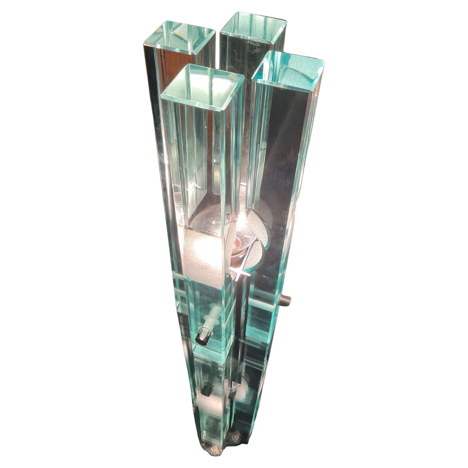 Gallotti & Radice   Glass And Steel Lamp   Italy 1960
