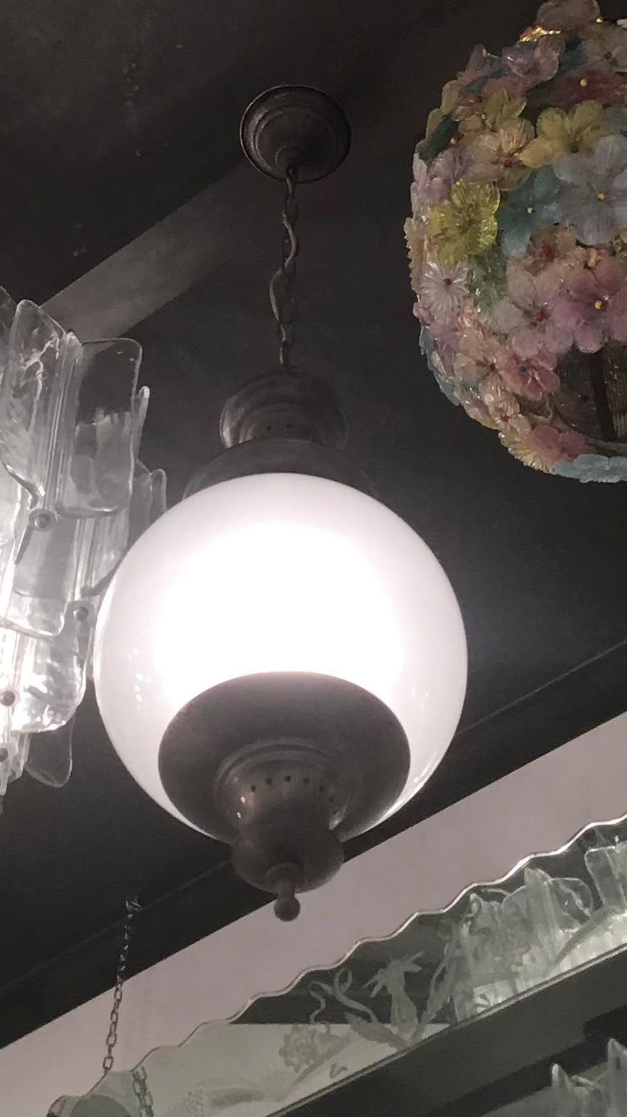 Azucena Luigi Caccia Dominioni Couple Chandeliers Acidate Glass Metal Crome 1950s photo buy