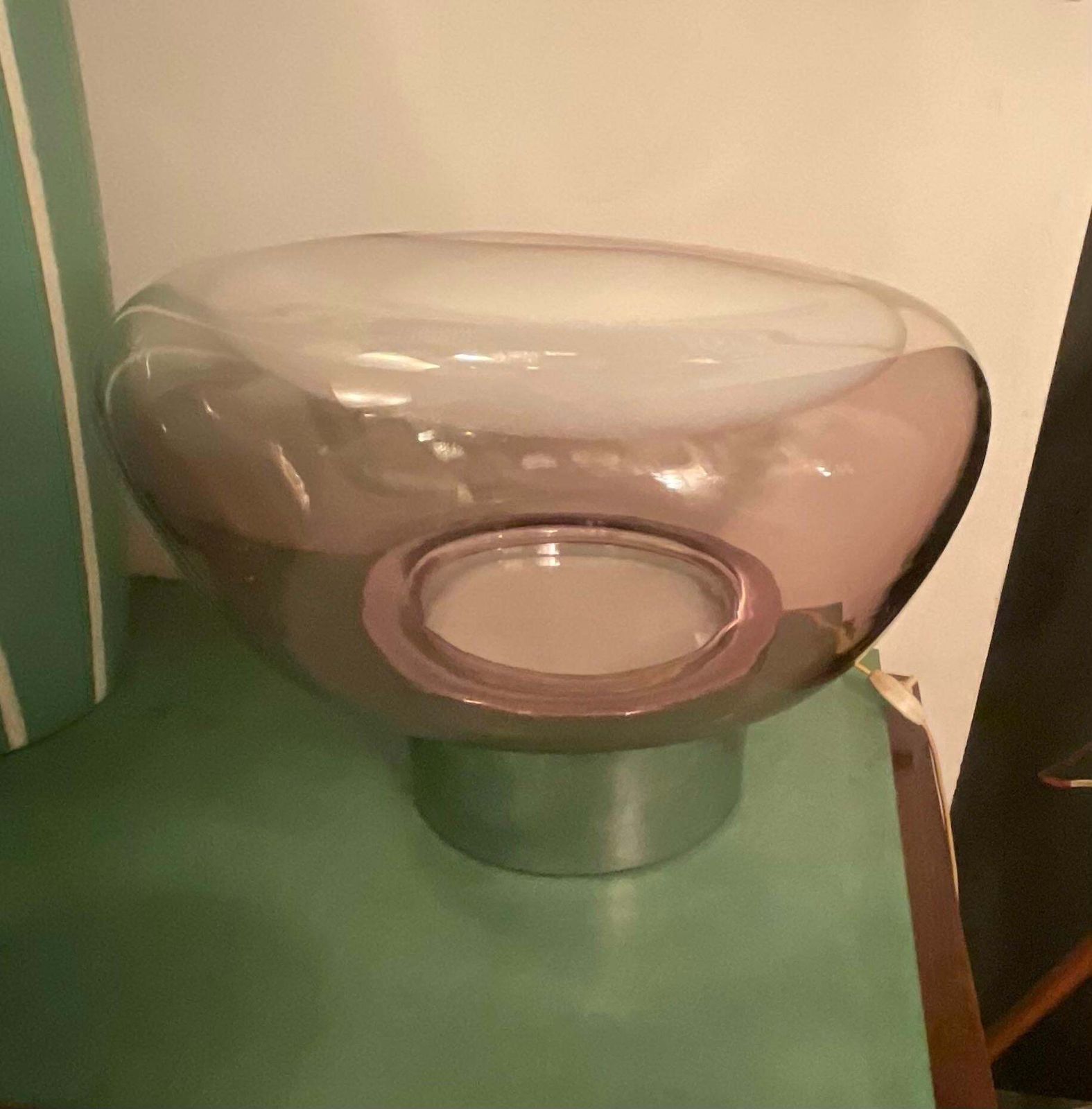 Vistosi  Murano Glass Lamp And Steel Base   Made In. Italy 1970 photo furniture