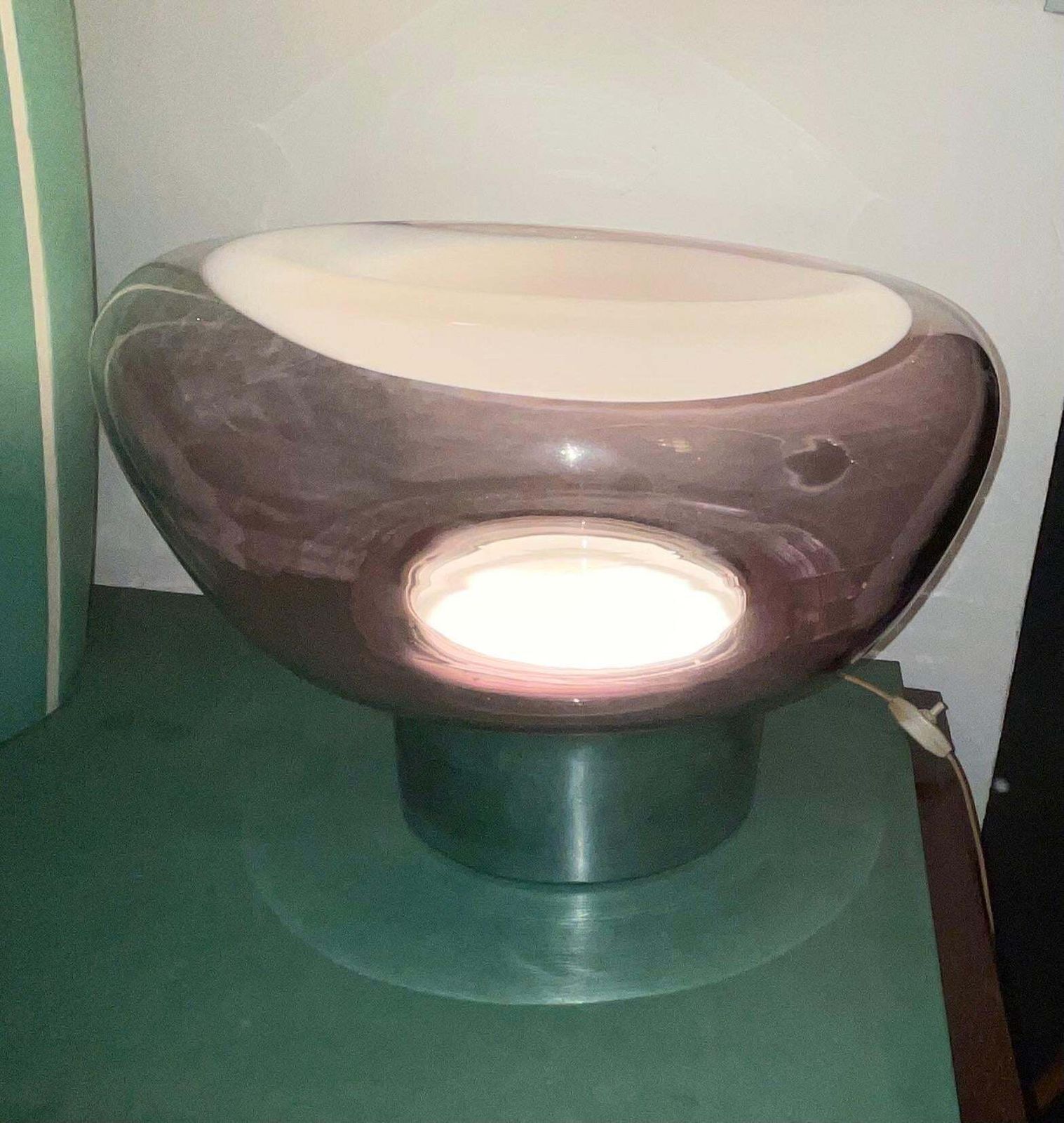 Vistosi  Murano Glass Lamp And Steel Base   Made In. Italy 1970 photo 1113.0