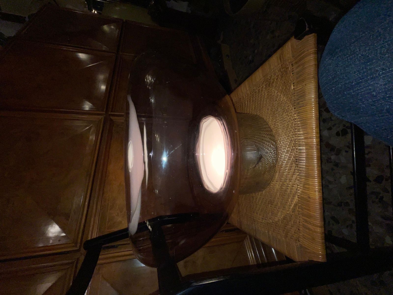 photo vinterior Vistosi  Murano Glass Lamp And Steel Base   Made In. Italy 1970