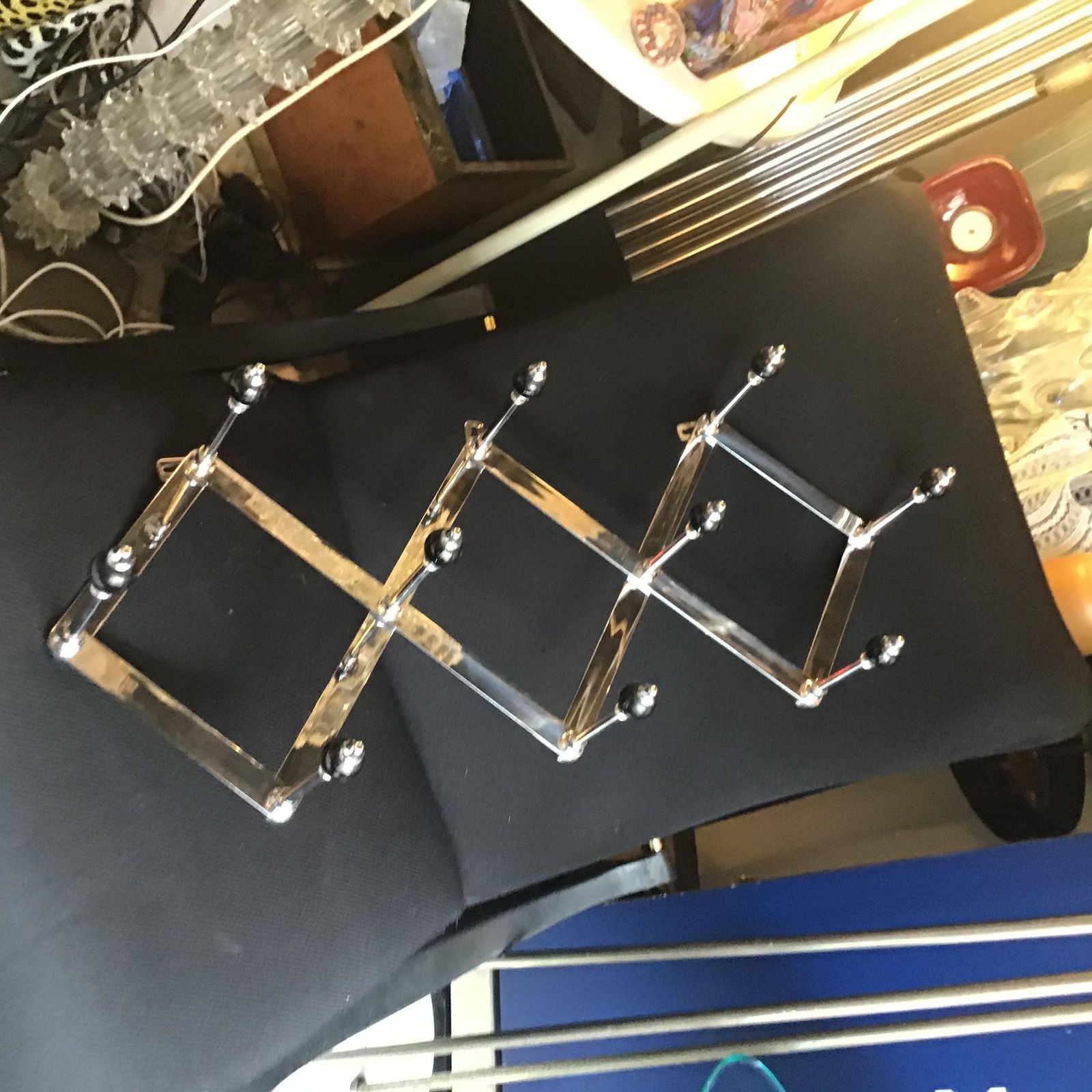 Luigi Caccia Dominioni "Azucena " At4 Adjustable Metal Crome Coat Rack 1950 I photo furniture