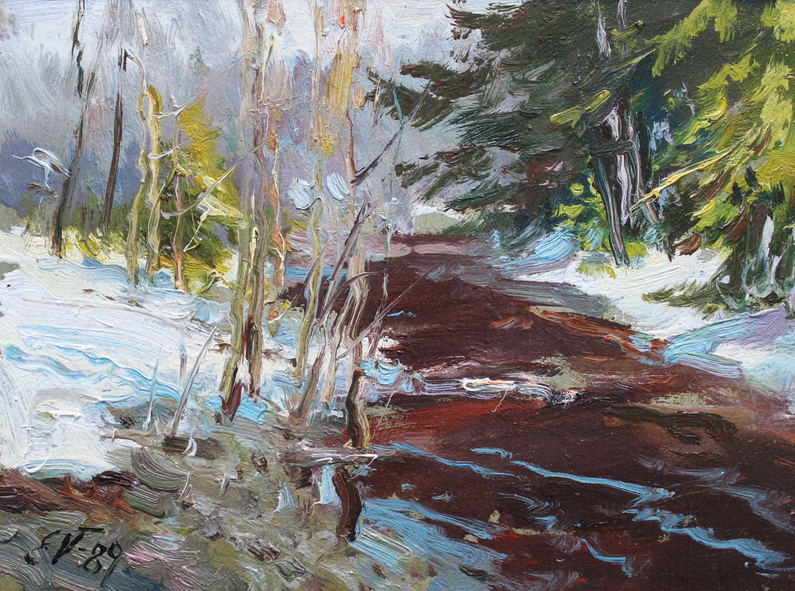 Edgars Vintersmarch  24x32 Cm, Oil/Cardboard, 19901991