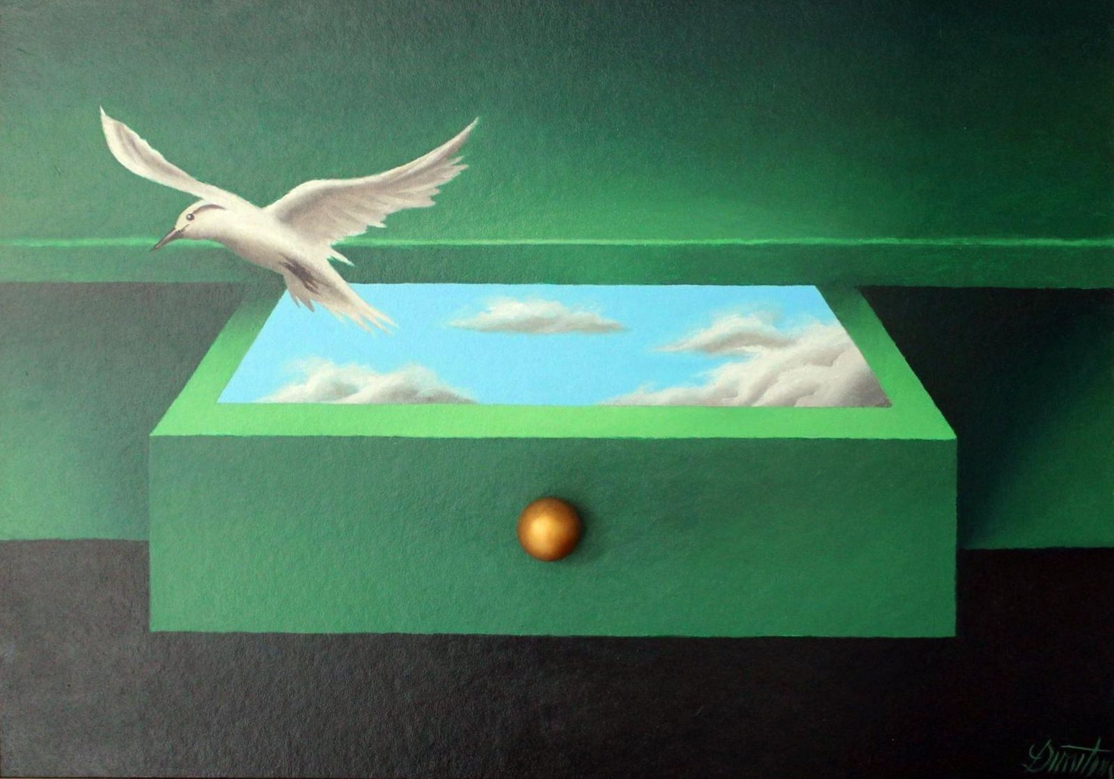 Juris Dimitersdrawer Of Illusions. 2025 Cardboard, Canvas, Oil, 50x70 Cm 2025 photo vintage