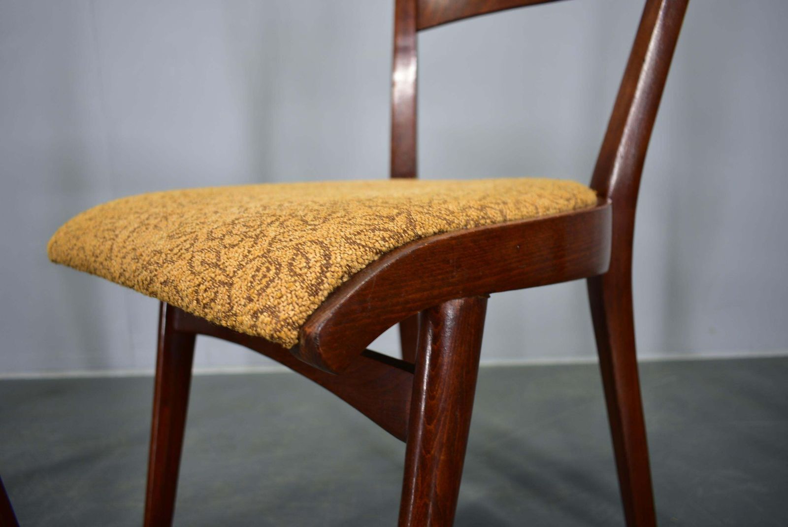 Vintage Walnut Dining Chairs By Mier Topolcany, Czechoslovakia, 1960s, Set Of 4 photo Furniture