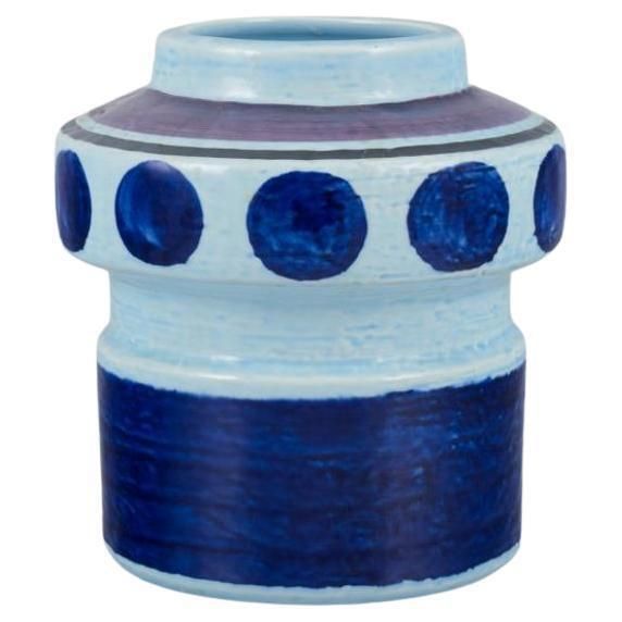 Olle Alberius For Rörstrand. "Lavendel" Ceramic Vase With Glaze In Blue Tones
