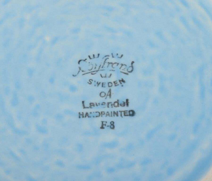 Olle Alberius For Rörstrand. "Lavendel" Ceramic Vase With Glaze In Blue Tones photo vintage