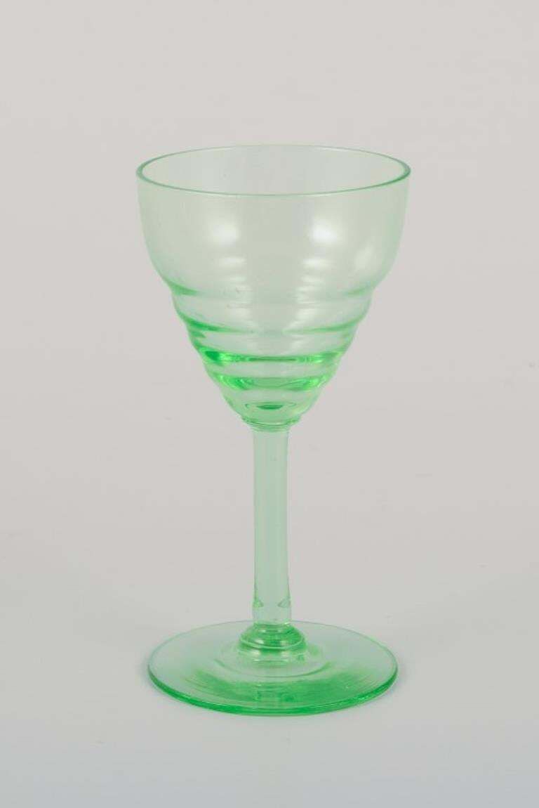 Pukeberg, Sweden. A Set Of Six Liqueur Glasses. Colored Art Glass. photo for sale