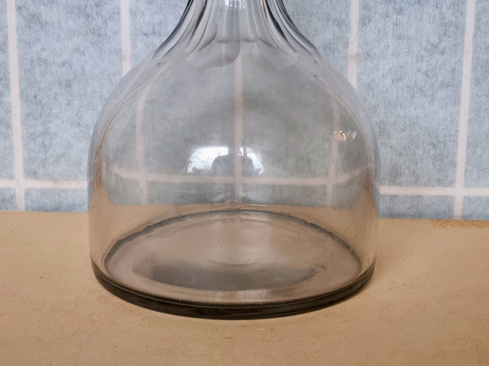 Georgian Glass Decanter | Antique English Wine Carafe | Hand Blown Cut Glass Bottle | 10 Inch Pontil Mark Base 1800s photo vinterior