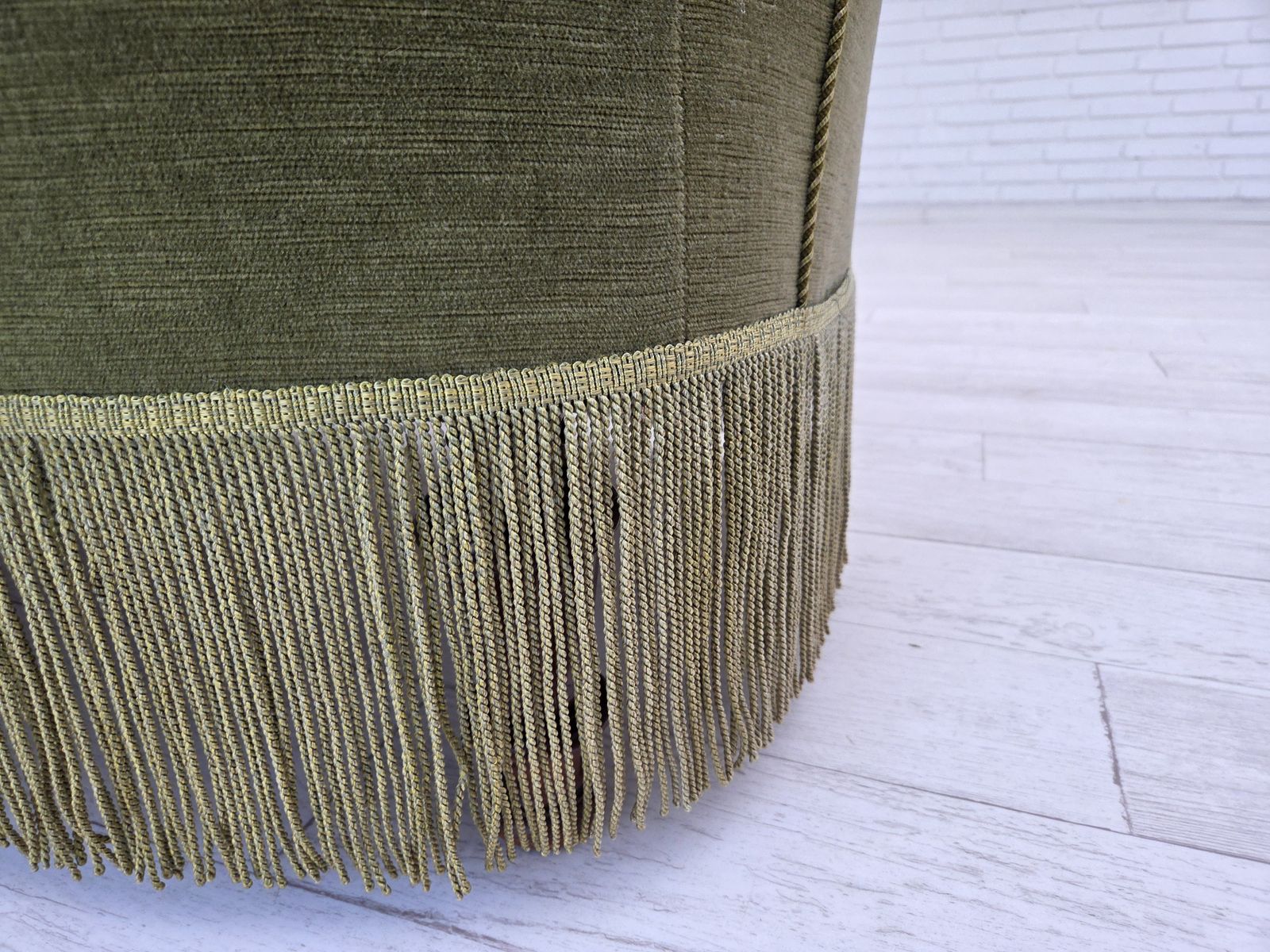 1750.0 1960s, Danish 2 Seater Sofa, Original Green Furniture Velour, Beech Wood Legs. photo