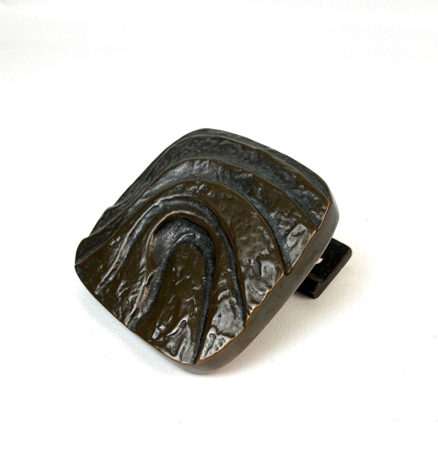 Beautiful Mid Century Solid Abstract Brutalist Bronze Front Door Handle 1960