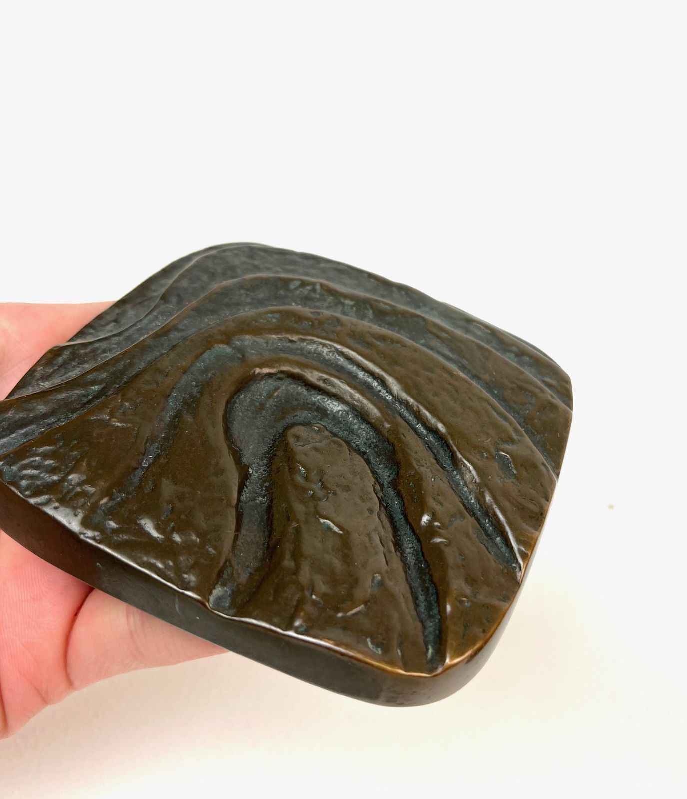 Beautiful Mid Century Solid Abstract Brutalist Bronze Front Door Handle 1960 photo buy