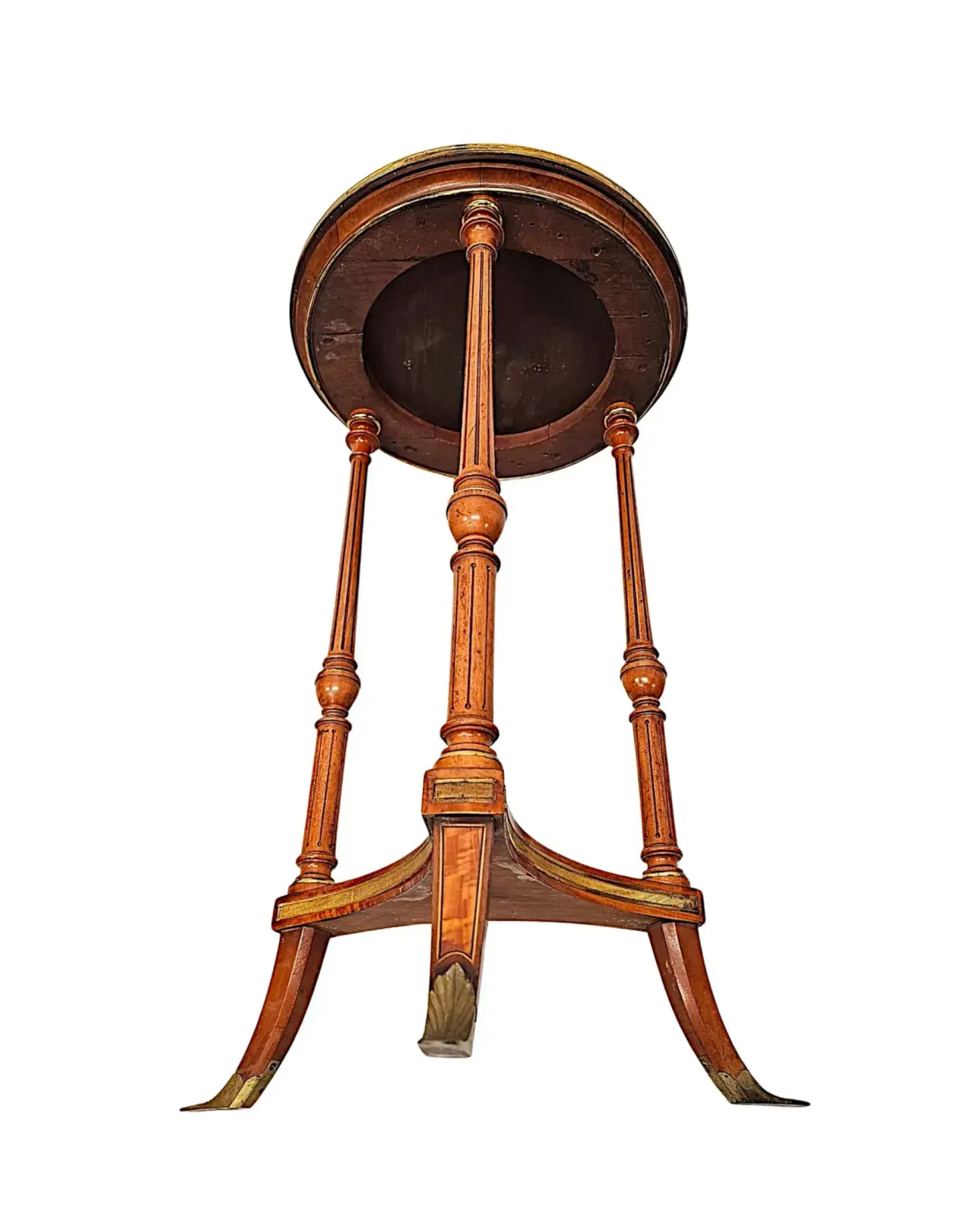 A Very Rare Edwardian Inlaid Occasional Or Wine Table With Brass Fittings photo vinterior