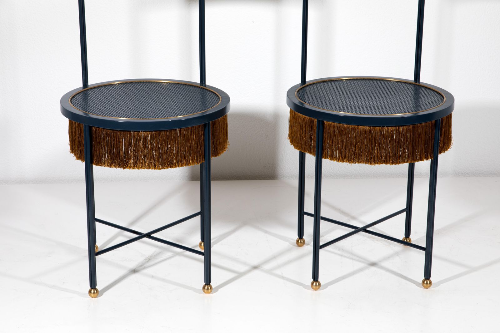 Paris Of Blue Chairs With Fringes photo for sale