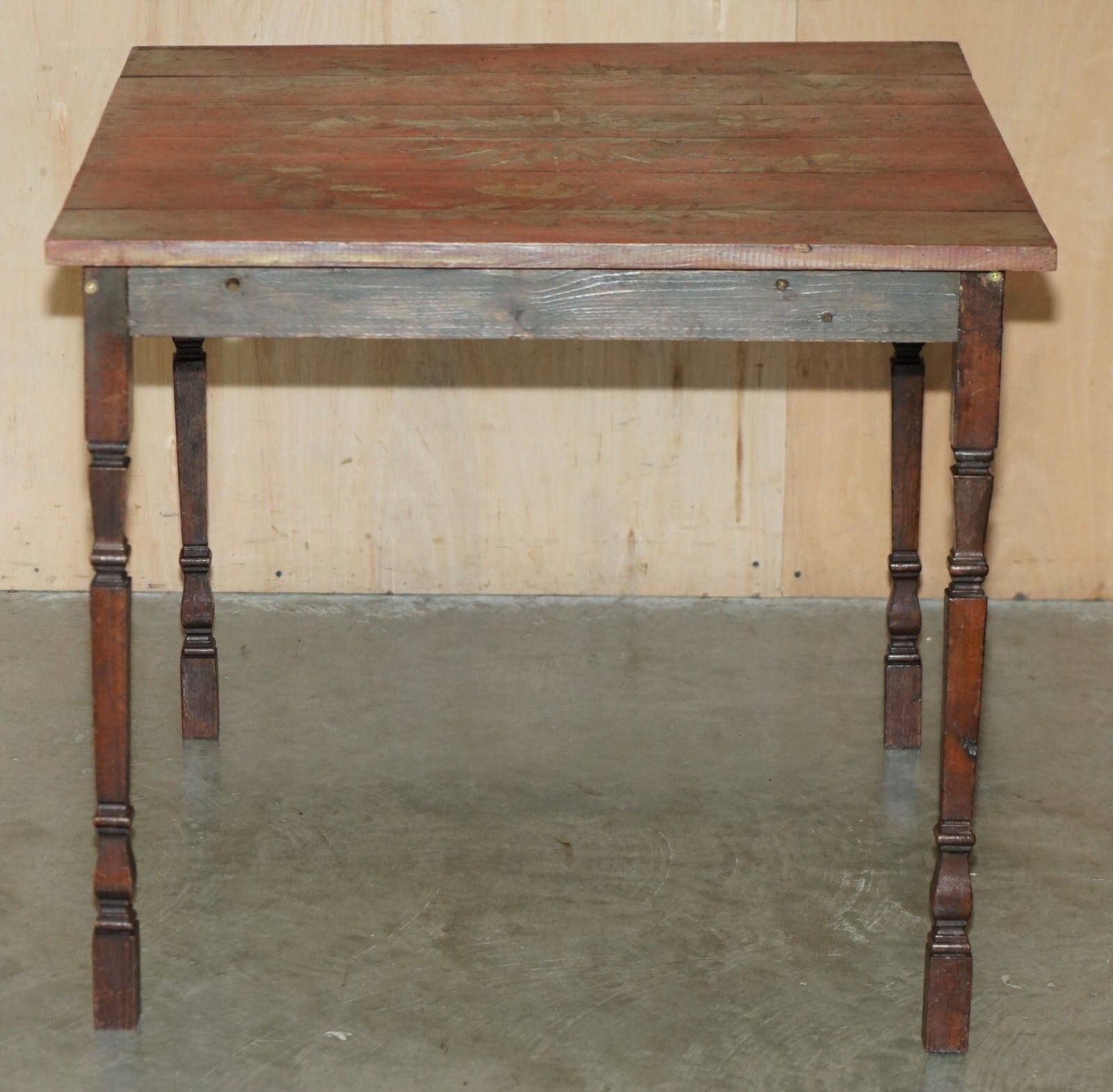 French Antique Hand Painted Paris Pine Vendange Wine Tasting Table Lovely! photo for sale