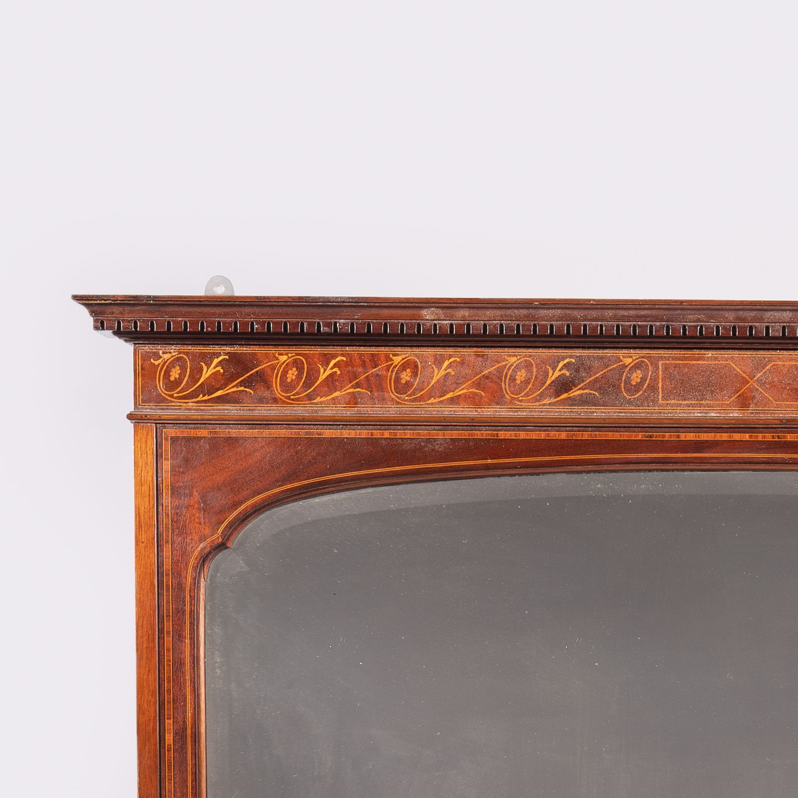 19th Century Victorian English Walnut Inlaid Overmantle Mirror photo furniture