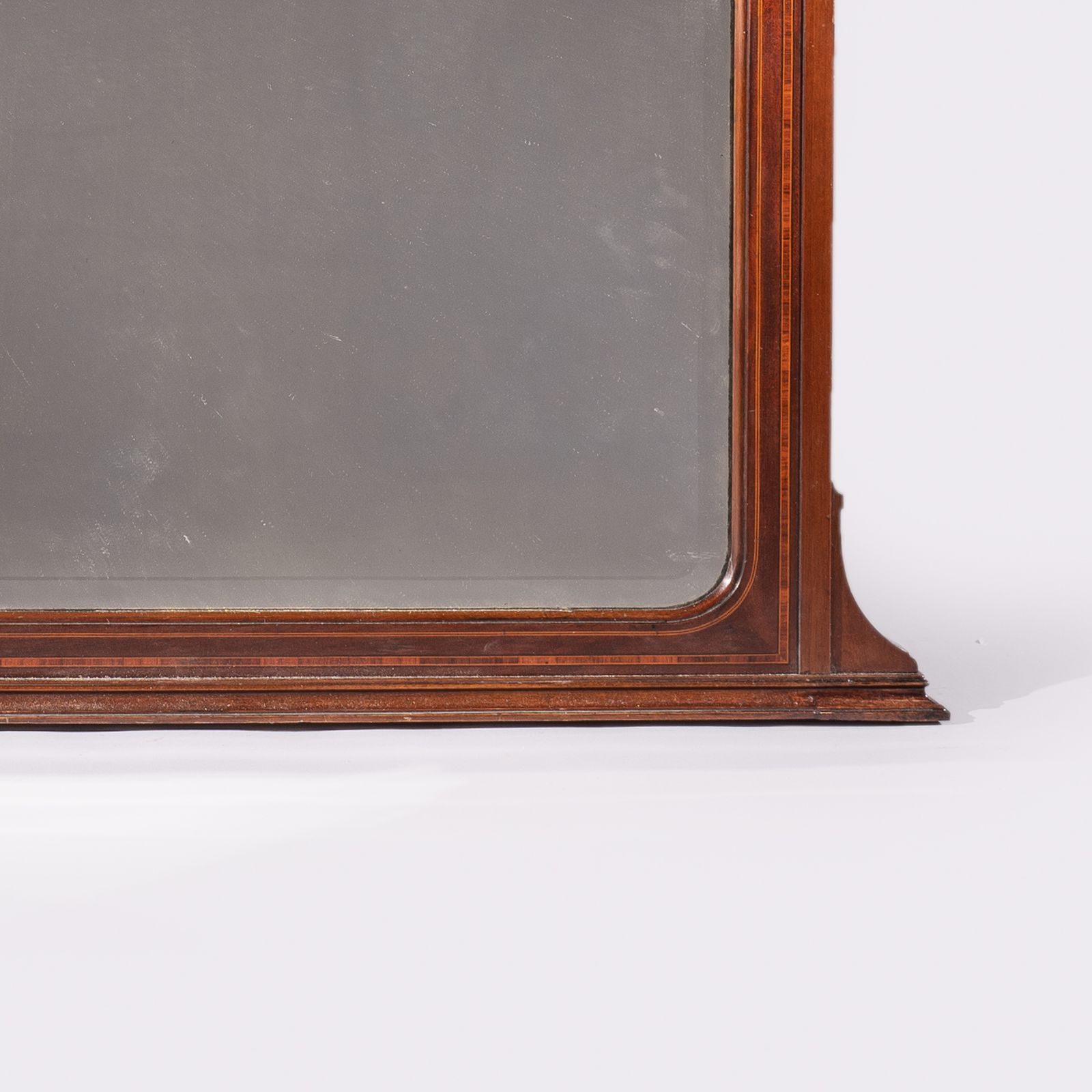 19th Century Victorian English Walnut Inlaid Overmantle Mirror photo 1195.0