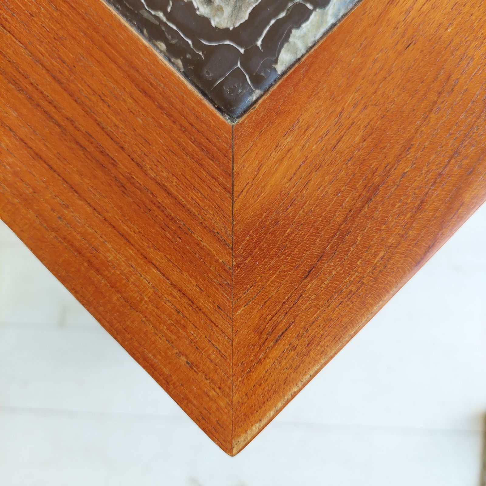 299.0 Mid Century Danish Ceramic And Teak Coffee Table By Ox Art For Trioh, 1970s photo