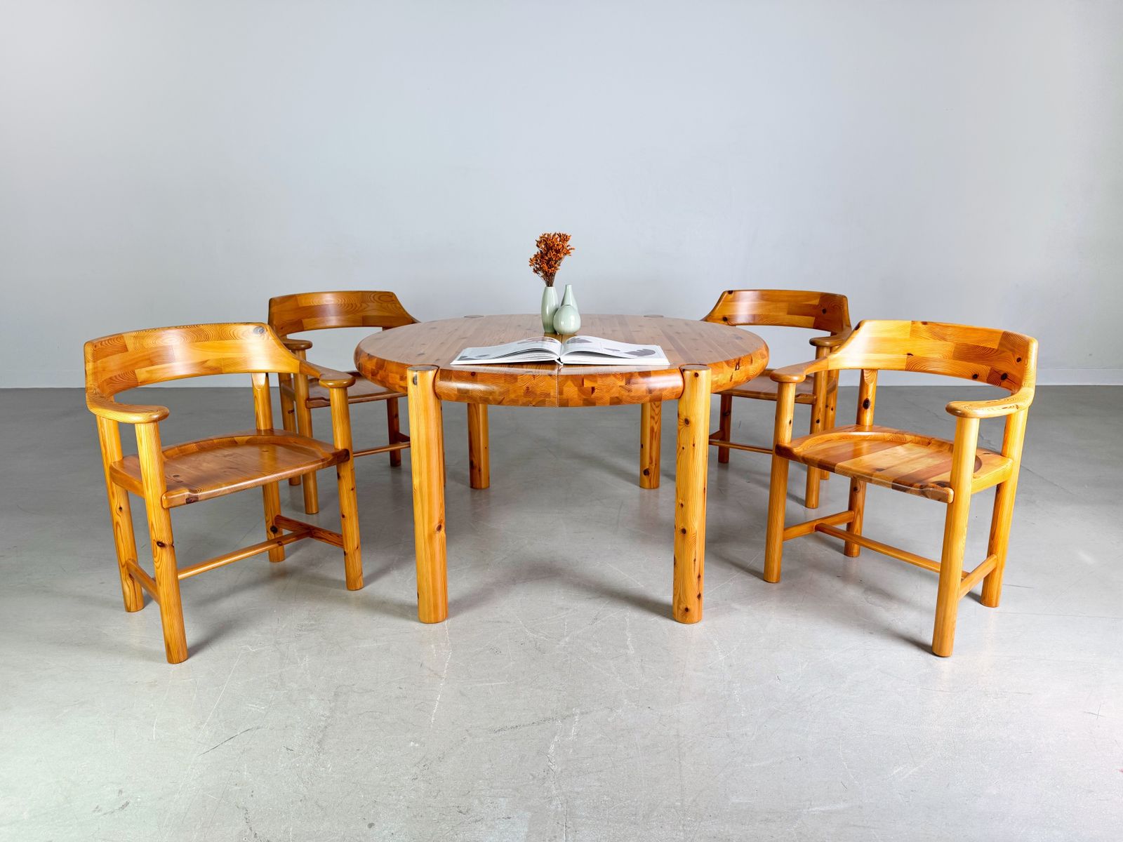 photo for sale Set Of 6 Rainer Daumiller Armchairs Vintage Chair Pine