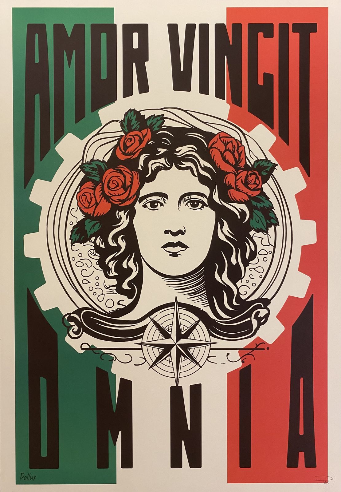 Pollux, 2020s   Amor Vincit Omnia   Original Poster Printed In Offset With Detached Screen   Cm 98 X 68   In 38,6 X 26,8