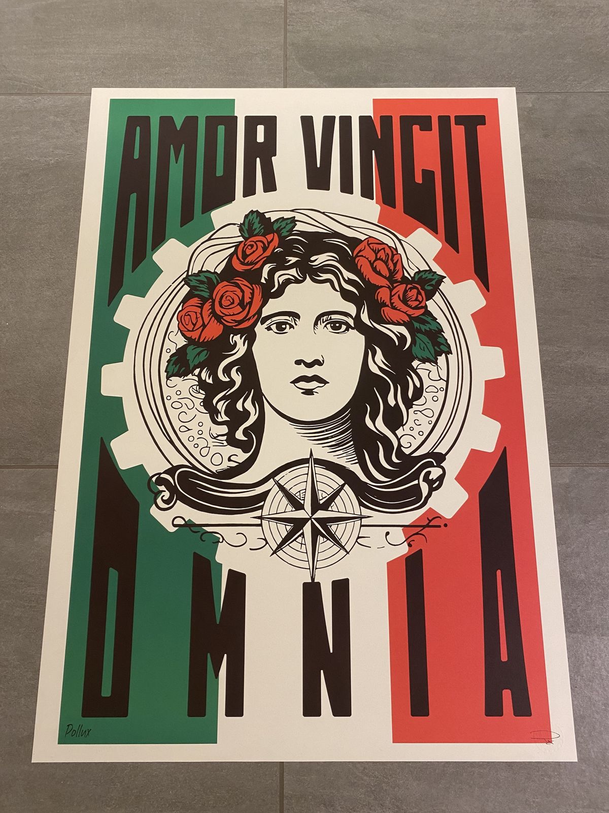 Pollux, 2020s   Amor Vincit Omnia   Original Poster Printed In Offset With Detached Screen   Cm 98 X 68   In 38,6 X 26,8 photo for sale