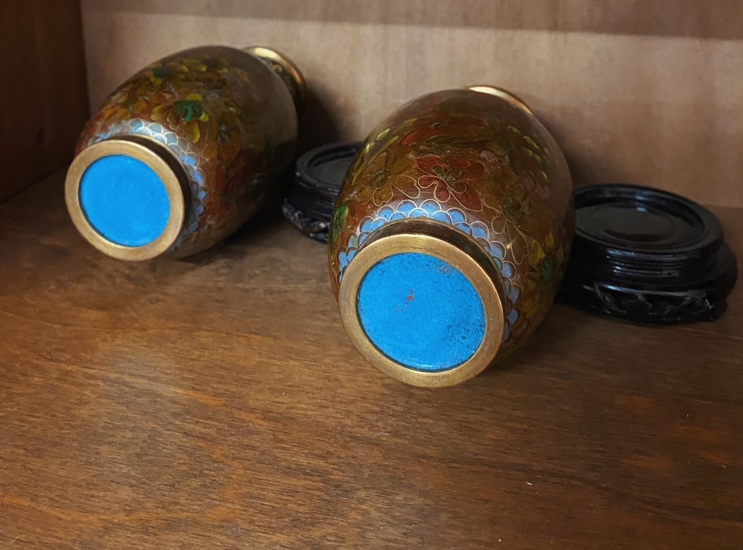 Vintage Late 20th Century Asian Chinese Cloisonne Vase photo vintage