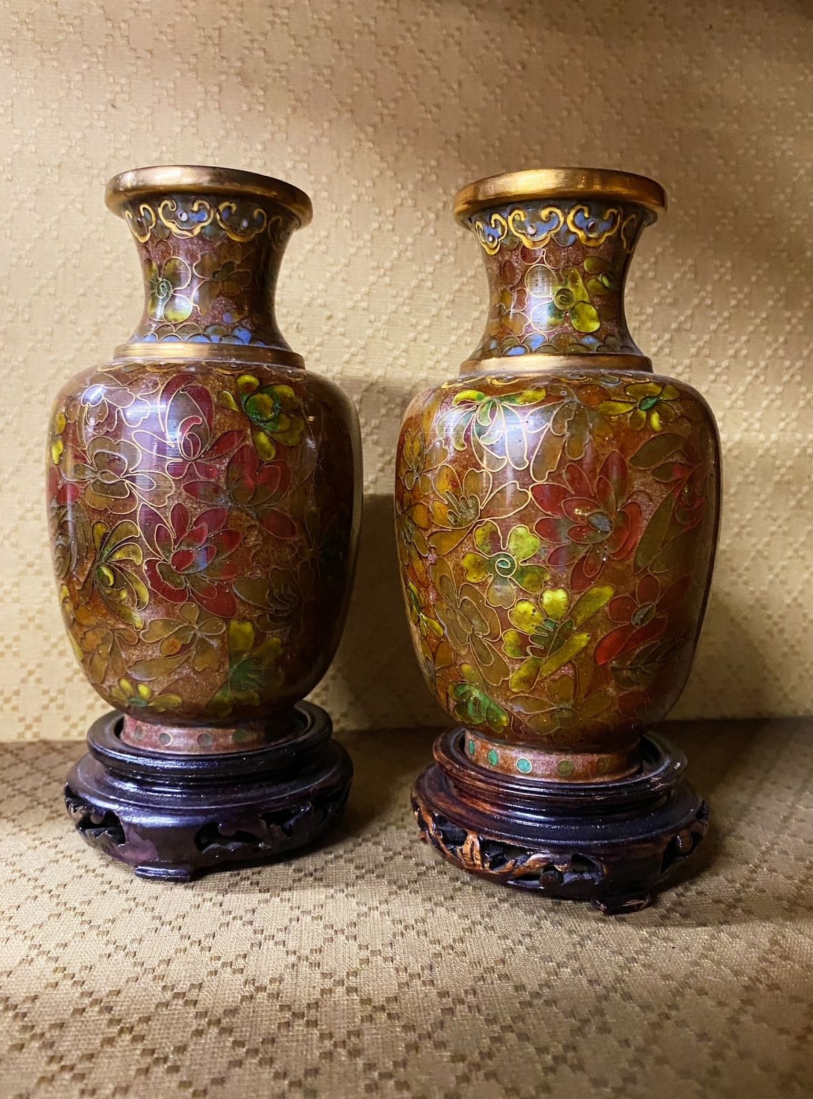 Vintage Late 20th Century Asian Chinese Cloisonne Vase photo Home Decor
