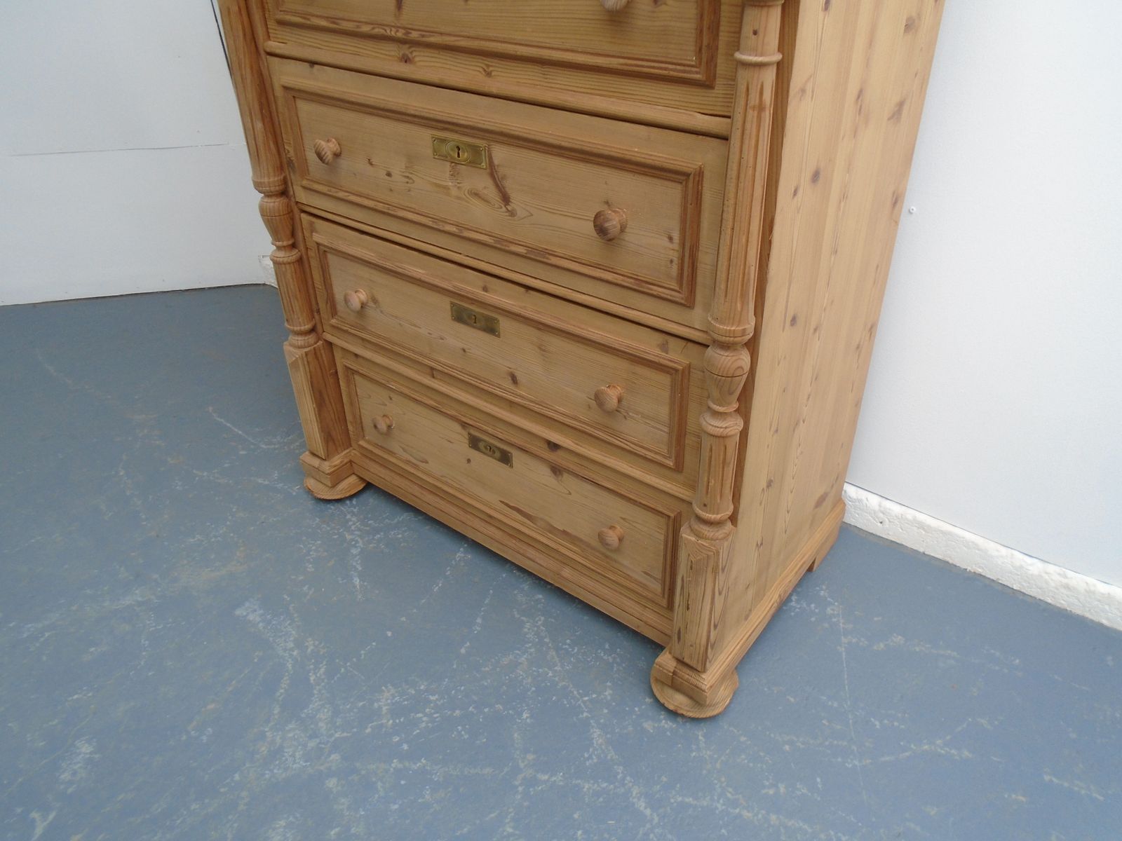 A Victorian Pine Tall 5 Drawer Chest Of Drawers To Wax / Paint photo furniture