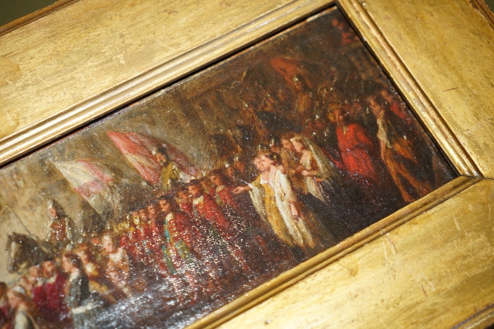 photo furniture Antique Oil Painting Of The Black Prince With King John II Of France As Prisoner