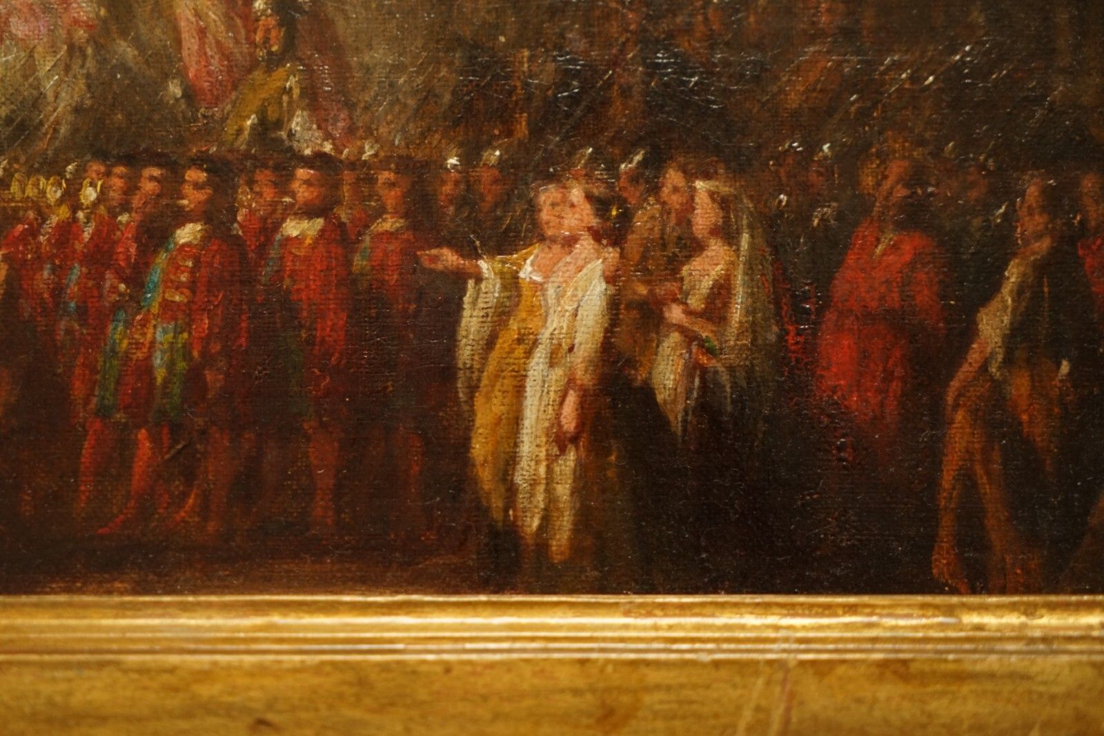 photo for sale Antique Oil Painting Of The Black Prince With King John II Of France As Prisoner