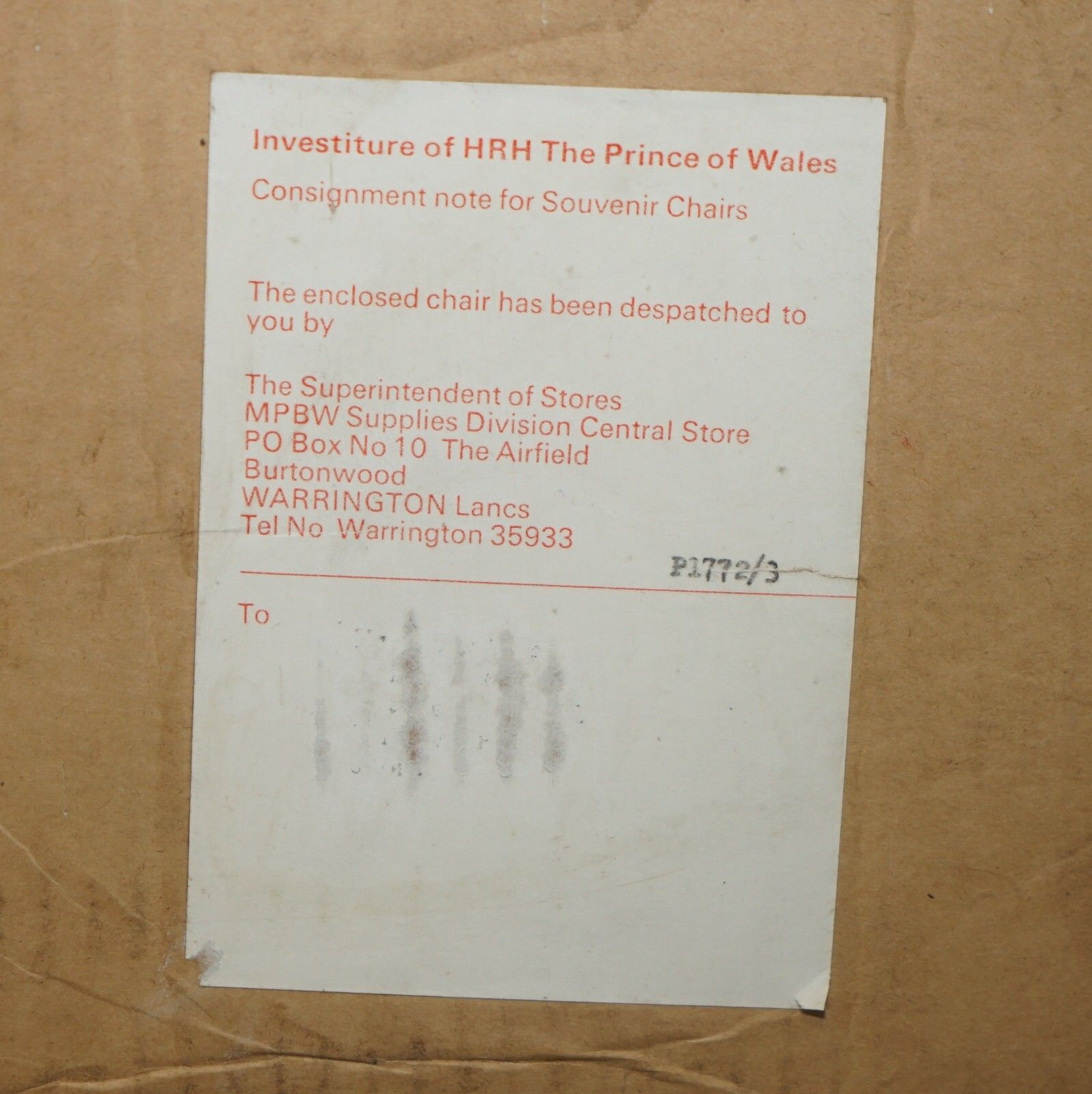 Furniture Last Of Its Kind Brand New In The Box 1969 Prince Charles Investiture Armchair photo
