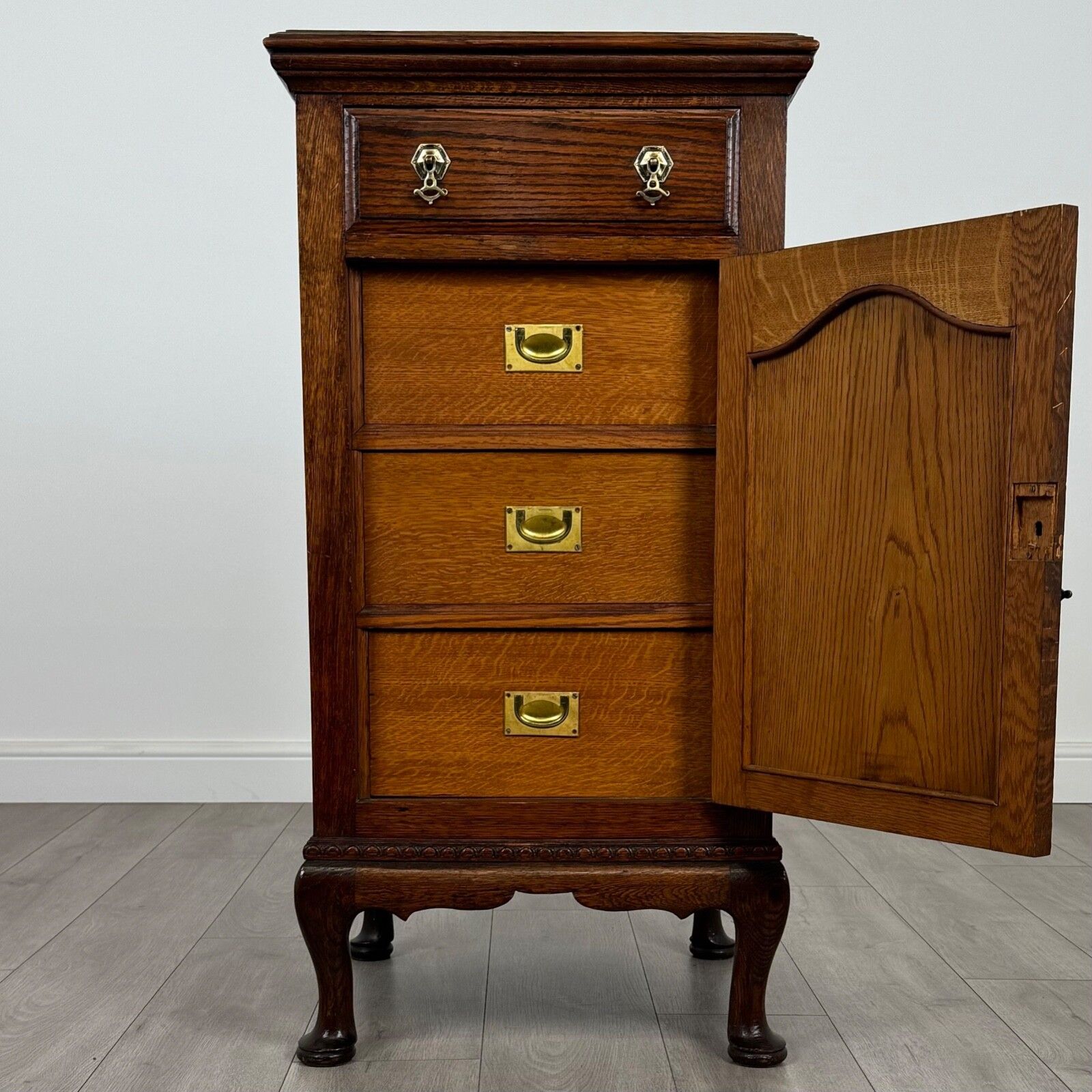 Antique 20th Century Unique Oak Cabinet Of Fine Quality photo furniture