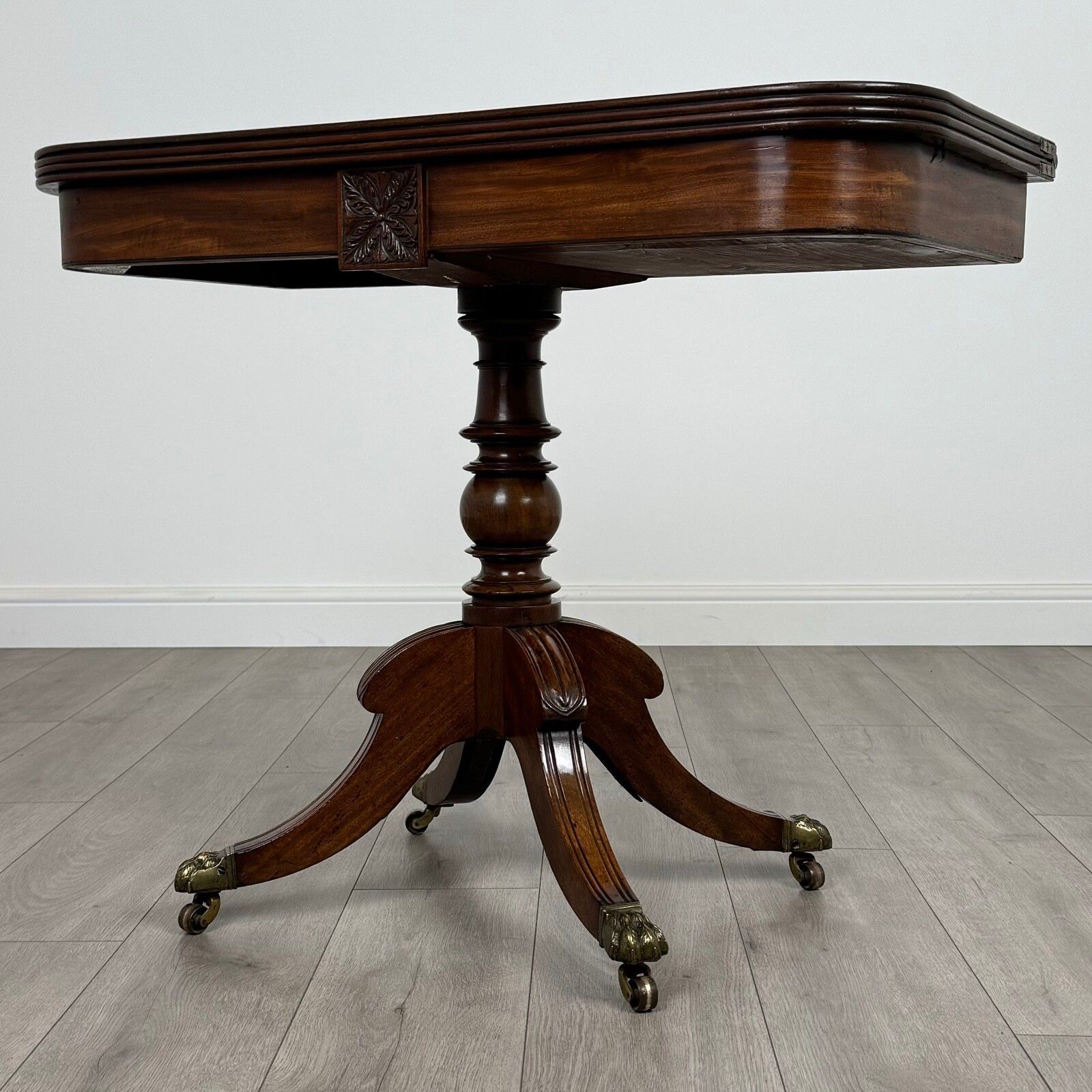 Antique 19th Century Regency Style Tea Table In Mahogany photo furniture