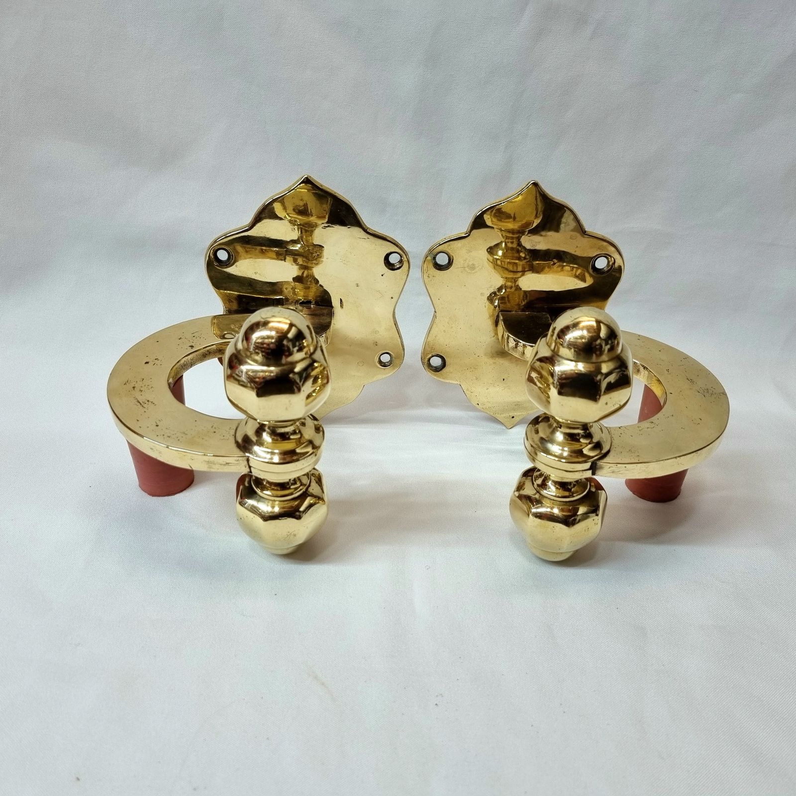 photo buy A Fine And Rare Pair Of 19th Century Heavy Brass Chimney Piece Opposing Jamb Hooks For Supporting Fireirons Either Side Of A Fireplace.
