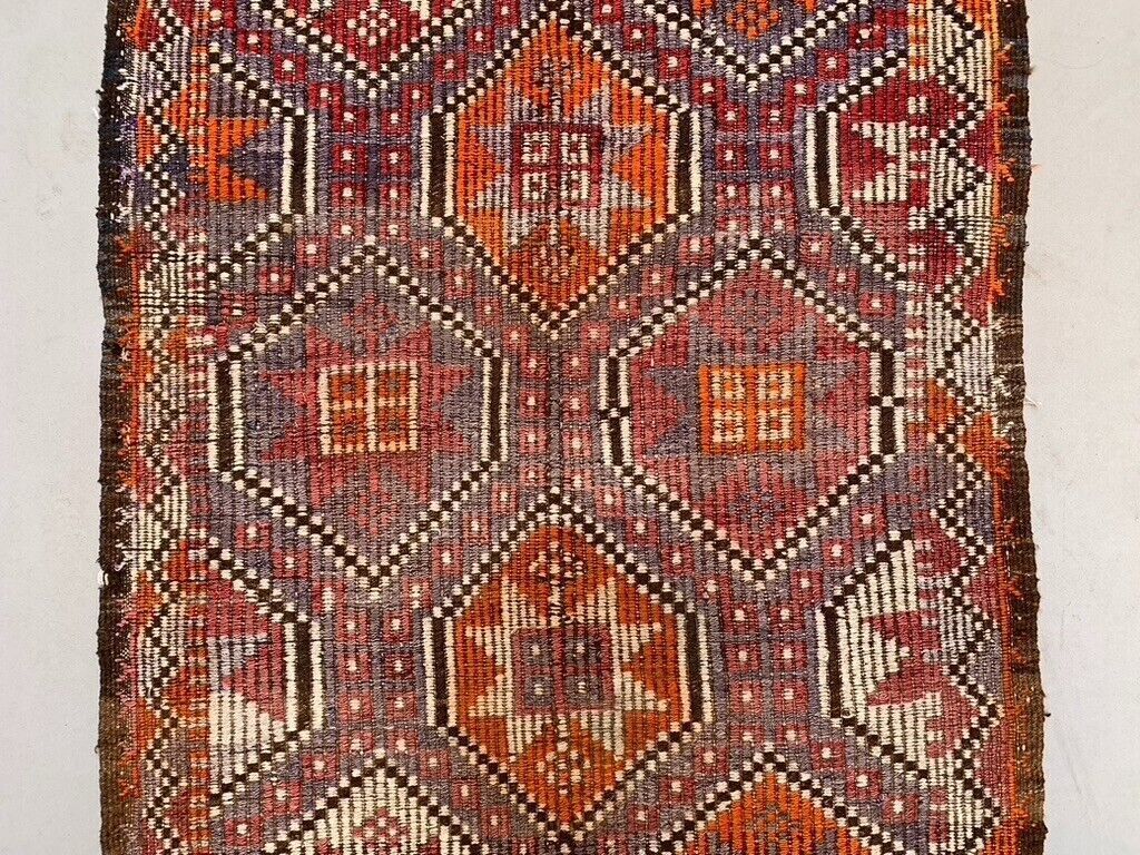 Textiles Vintage Turkish Kilim Rug 150x92 Cm Wool Kelim, Medium photo