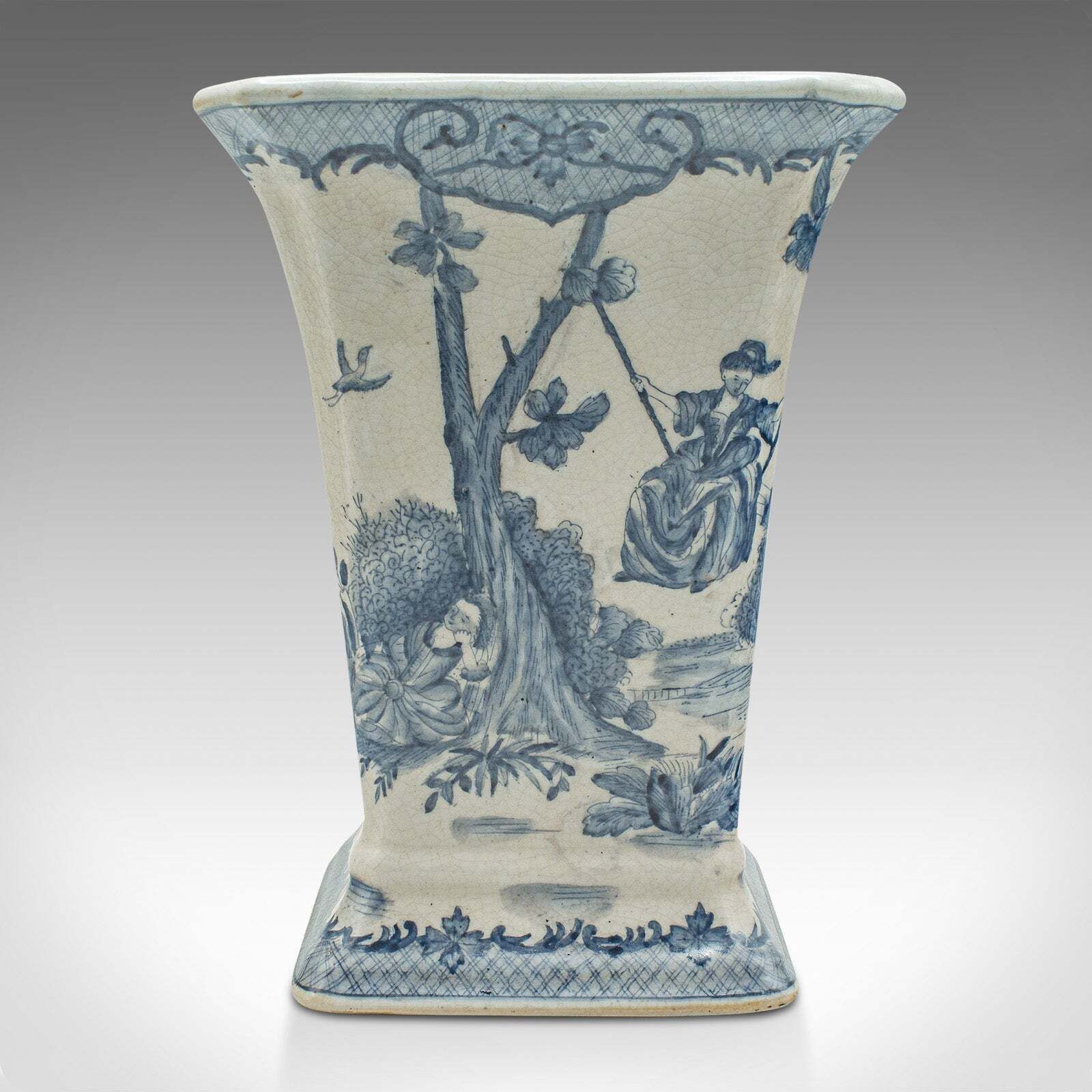 Vintage Trumpet Vase, Chinese, Ceramic, Flower Sleeve, European Romantic Taste photo Home Decor