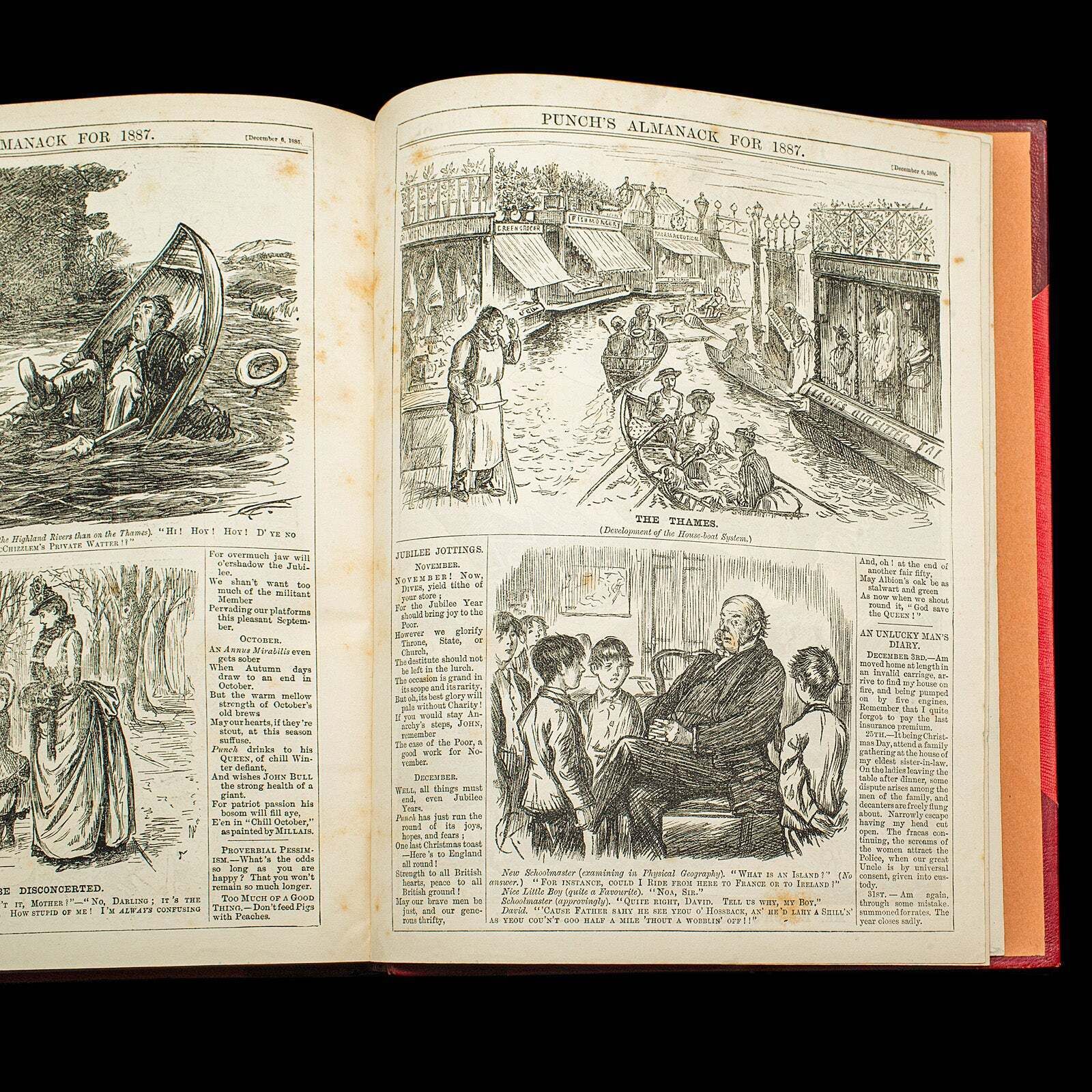Home Decor Antique Punch Book, Almanac Compendium, English, Humour, Illustrated, Victorian photo