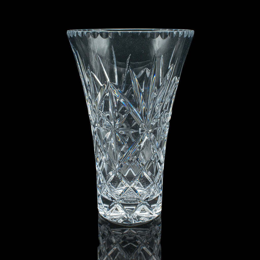 Tall Vintage Display Vase, English, Cut Crystal Glass, Flower Sleeve, Decorative photo Home Decor