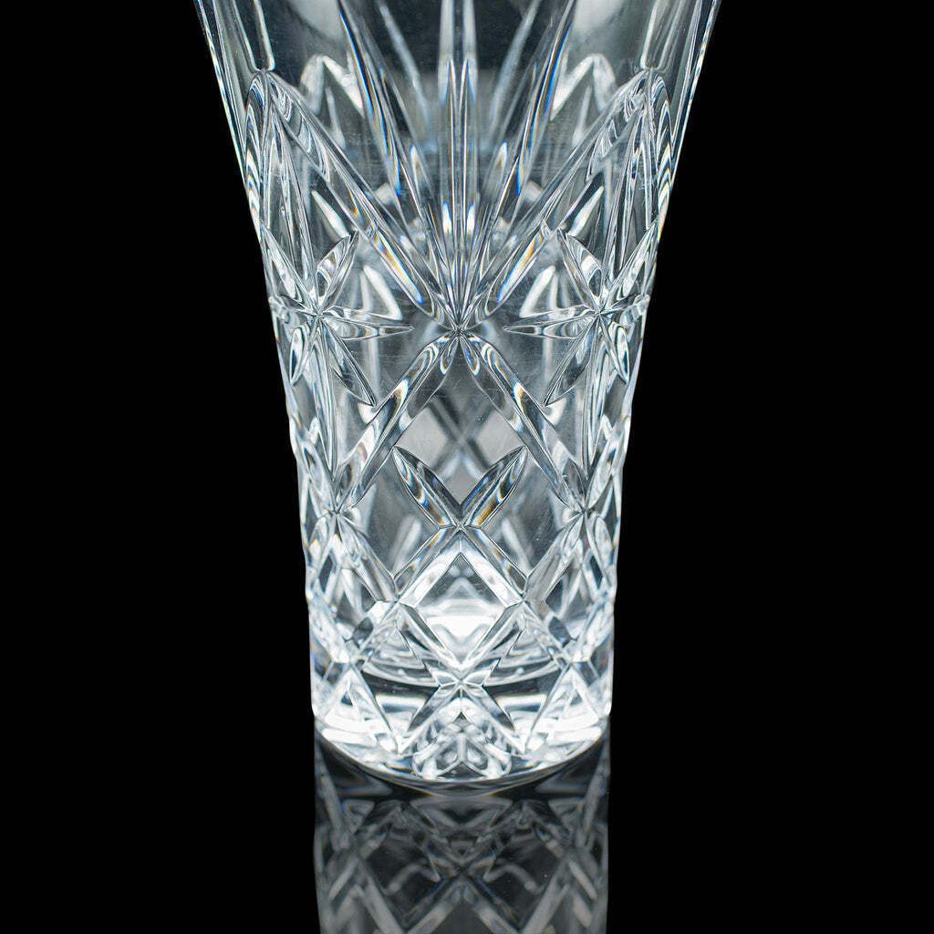 photo furniture Tall Vintage Display Vase, English, Cut Crystal Glass, Flower Sleeve, Decorative