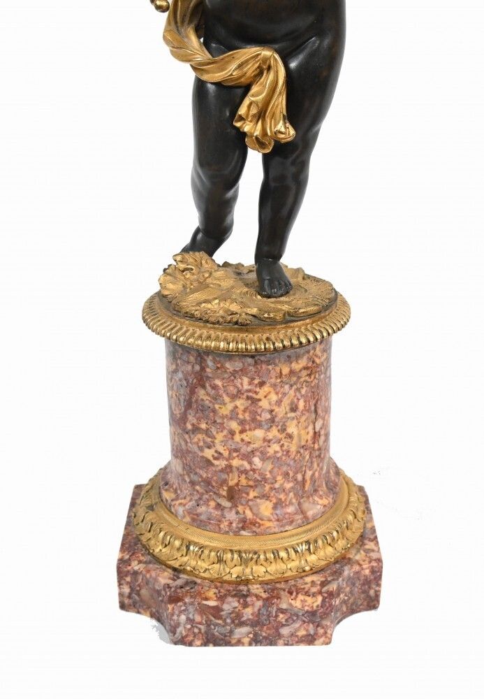 photo furniture Pair French Bronze Cherub Candelabras Clodion