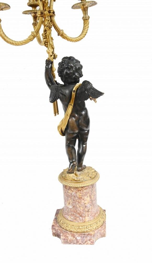 photo buy Pair French Bronze Cherub Candelabras Clodion